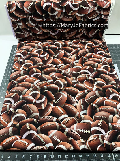 Brown Footballs Fabric CD3878 Sport - Mary Jo Fabrics
