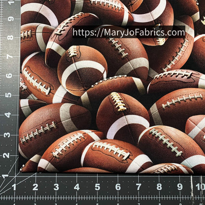 Brown Footballs Fabric CD3878 Sport - Mary Jo Fabrics