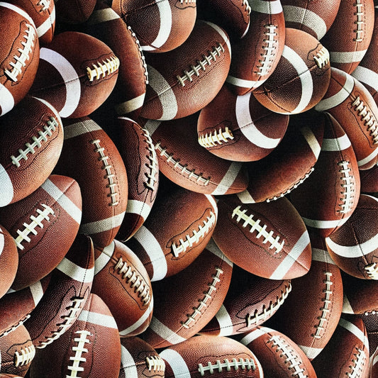 Brown Footballs Fabric CD3878 Sport - Mary Jo Fabrics
