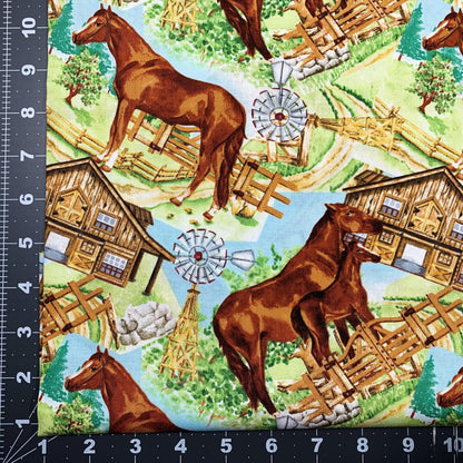 Secretariet Race horse fabric Mary Jo Fabrics