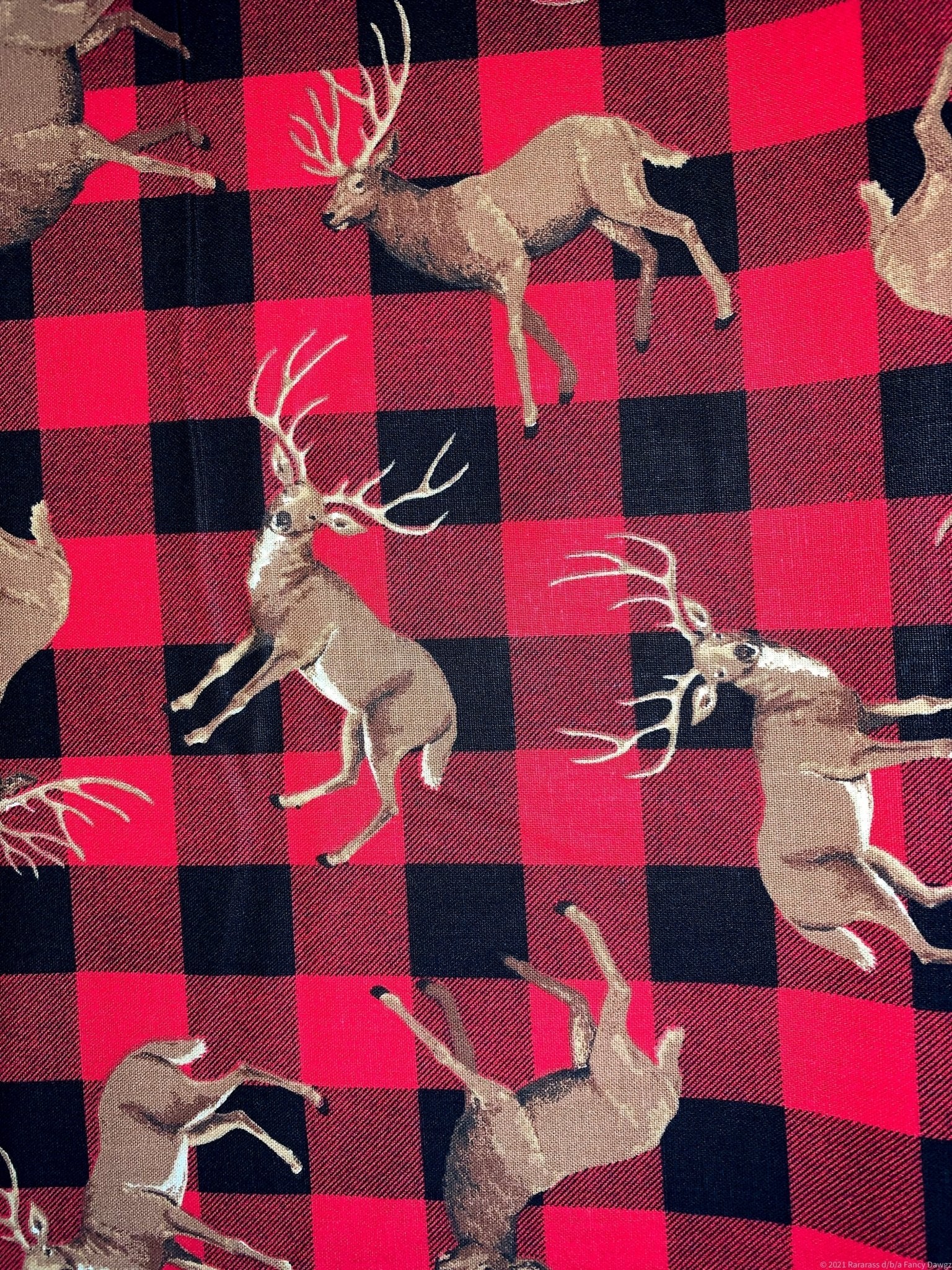 Buffalo Plaid deer fabric 16726 deer cotton fabric - Mary Jo Fabrics