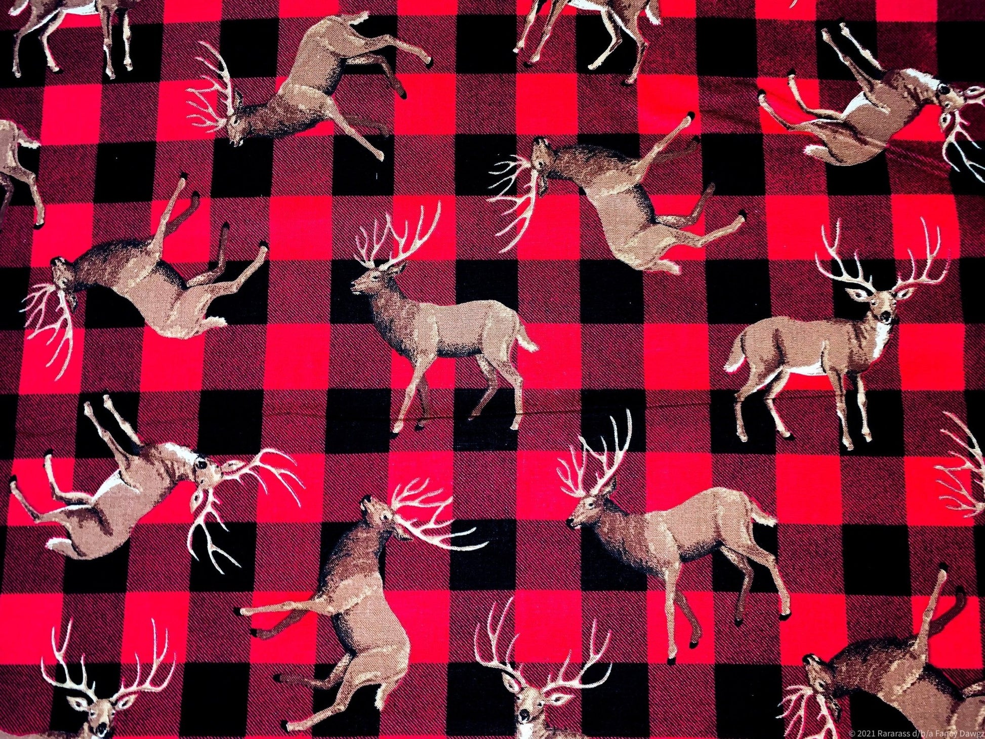 Buffalo Plaid deer fabric 16726 deer cotton fabric - Mary Jo Fabrics