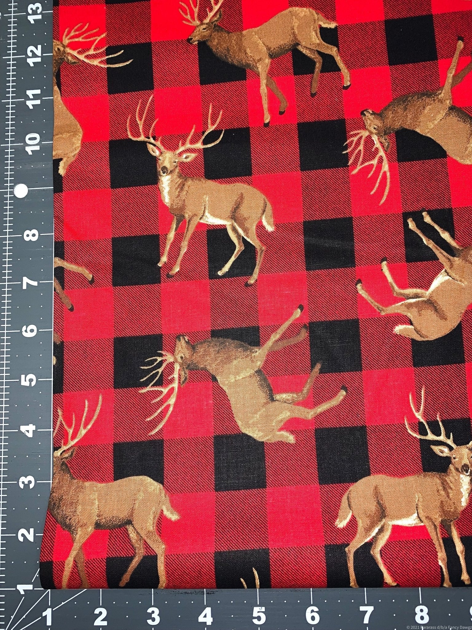 Buffalo Plaid deer fabric 16726 deer cotton fabric - Mary Jo Fabrics