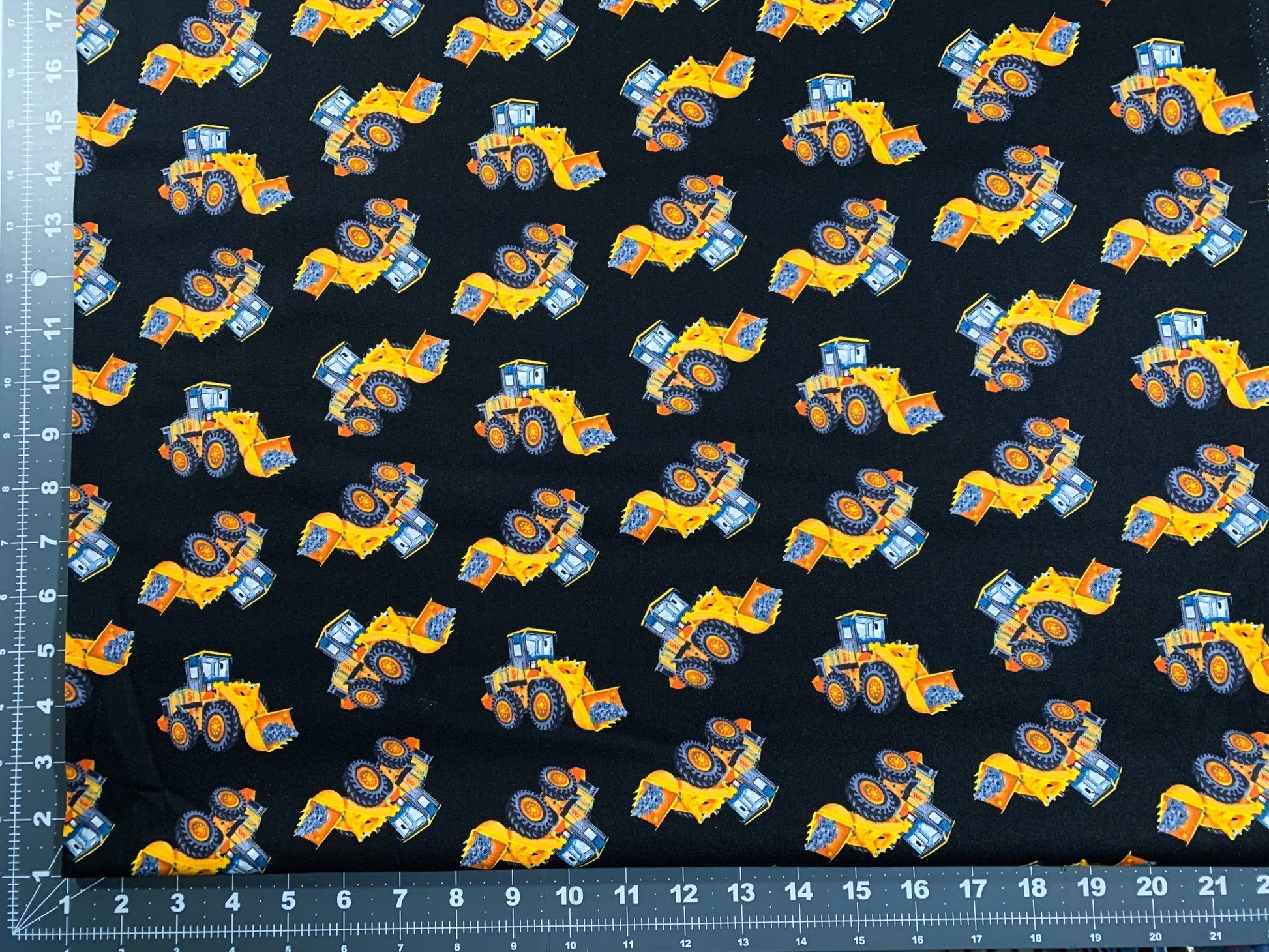 Bulldozer fabric 38899 construction zone - Mary Jo Fabrics