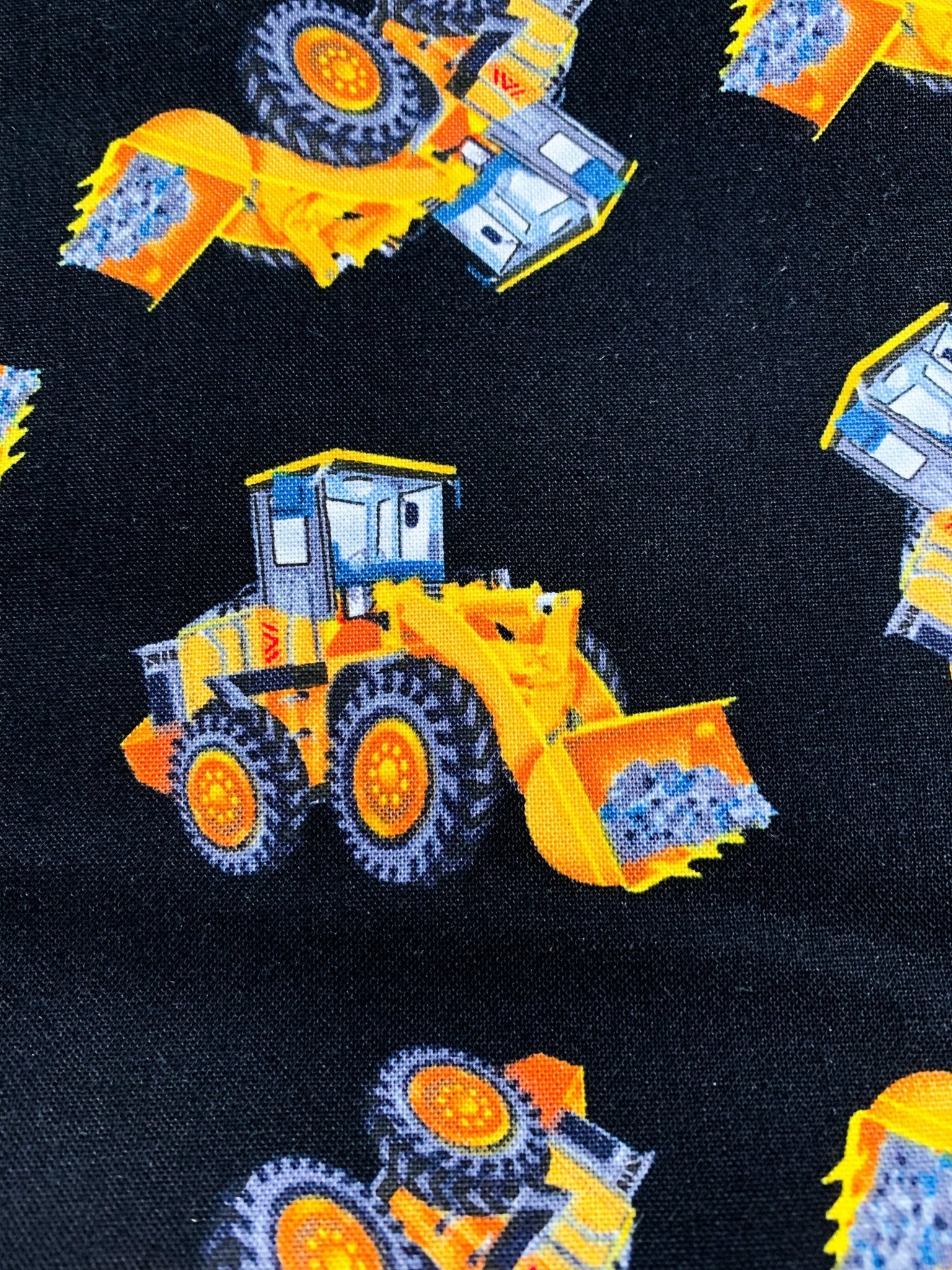 Bulldozer fabric 38899 construction zone - Mary Jo Fabrics