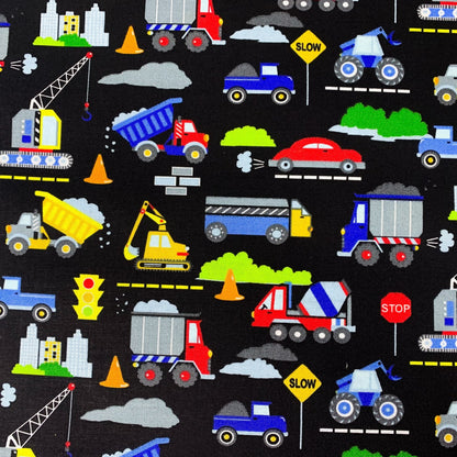 Bulldozer fabric Construction Zone Fabric - Mary Jo Fabrics