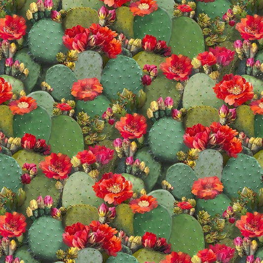 Cactus flower fabric CD2403 cactus cotton fabric - Mary Jo Fabrics