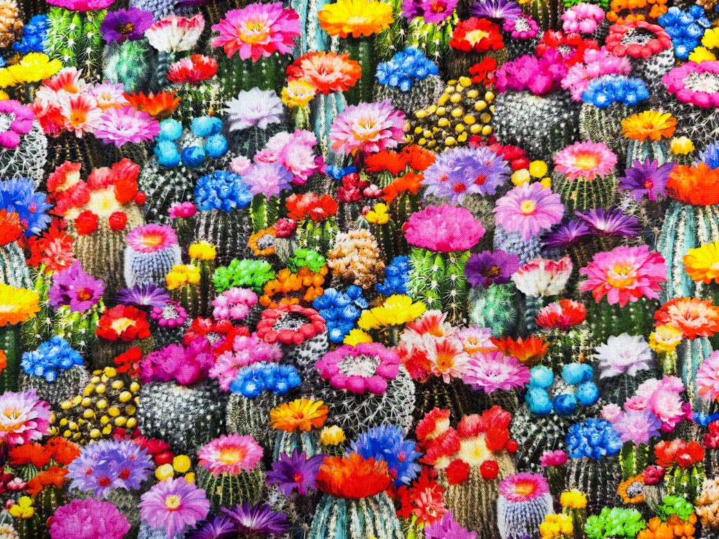 Floral Desert Cactus fabric CD2401 Bright floral fabric