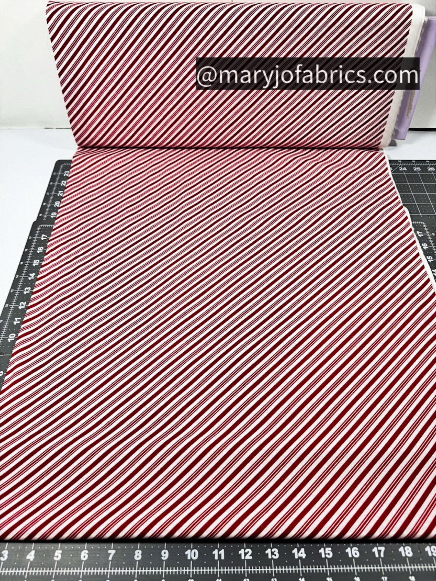 Candy Cane Fabric CD1465 Christmas Stripes - Mary Jo Fabrics