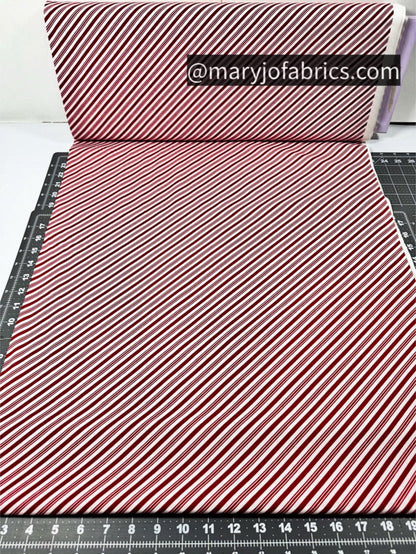 Candy Cane Fabric CD1465 Christmas Stripes - Mary Jo Fabrics