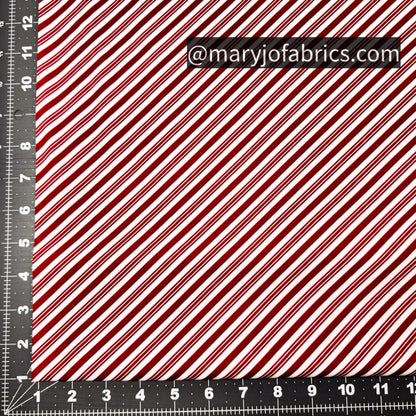 Candy Cane Fabric CD1465 Christmas Stripes - Mary Jo Fabrics