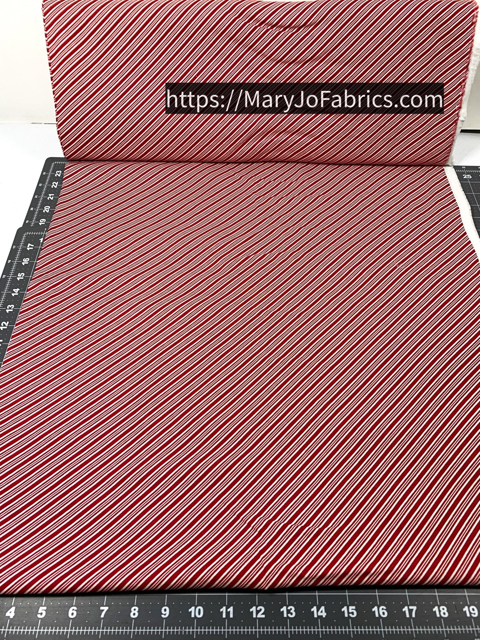 Candy Cane Fabric OA598121 Christmas Stripes Oasis - Mary Jo Fabrics