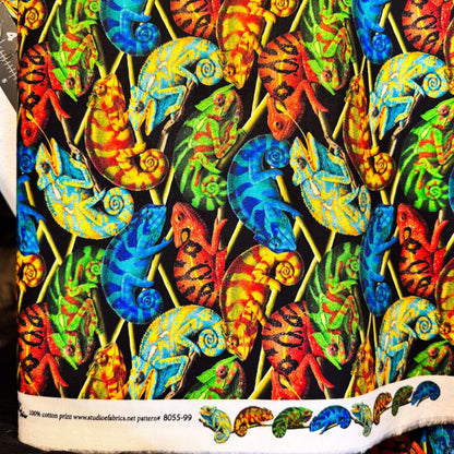 Chameleon Lizard Fabric 8055 90 Magical Cotton Material - Mary Jo Fabrics
