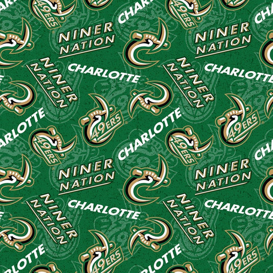 Charlotte 49ers fabric NCC1178 UNC Charlotte Niner Nation - Mary Jo Fabrics