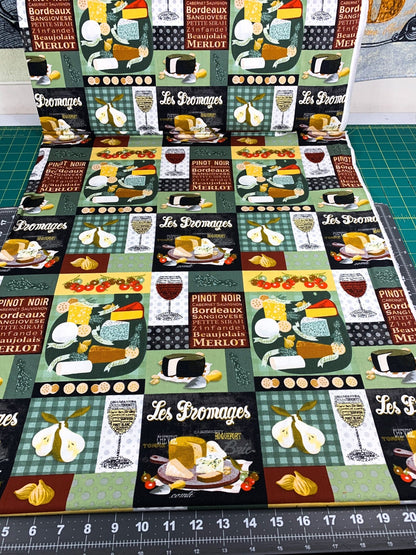 Cheese and Wine fabric 10394 Charcuterie & Cocktails - Mary Jo Fabrics