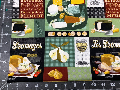 Cheese and Wine fabric 10394 Charcuterie & Cocktails