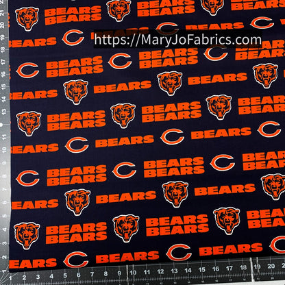 Chicago Bears Fabric 6312 - D NFL Cotton Fabric - Mary Jo Fabrics
