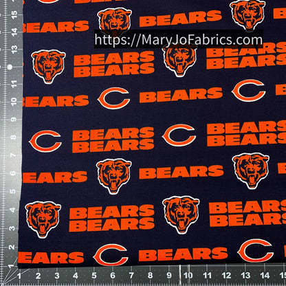 Chicago Bears Fabric 6312 - D NFL Cotton Fabric - Mary Jo Fabrics