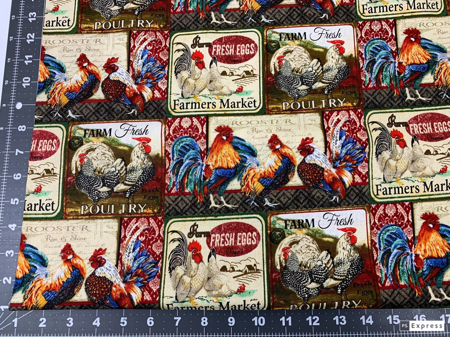 Chicken fabric 3592 Rise and Shine Rooster fabric farm fabric - Mary Jo Fabrics