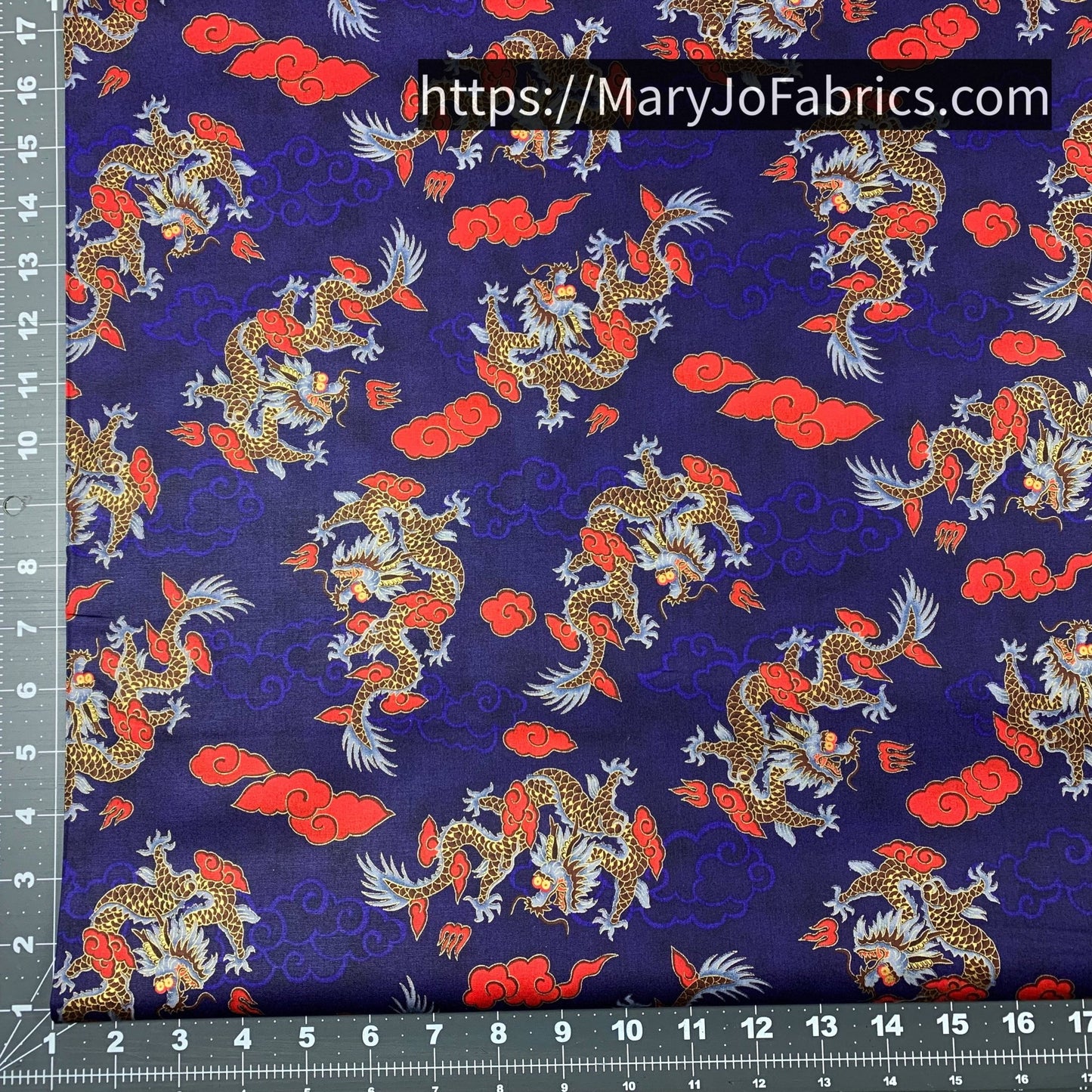 Chinese Dragons Fabric D915 China - Mary Jo Fabrics