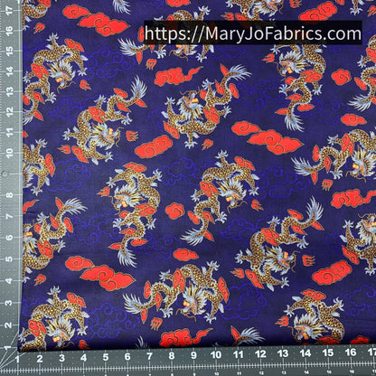 Chinese Dragons Fabric D915 China - Mary Jo Fabrics