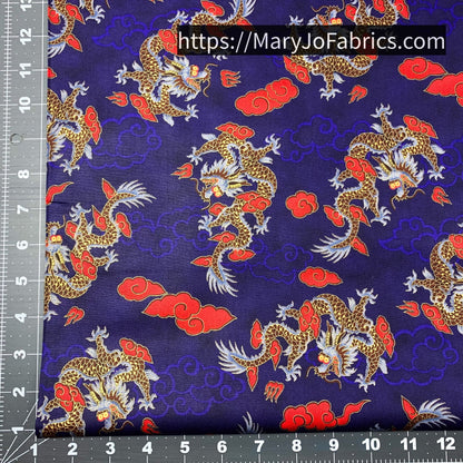 Chinese Dragons Fabric D915 China - Mary Jo Fabrics