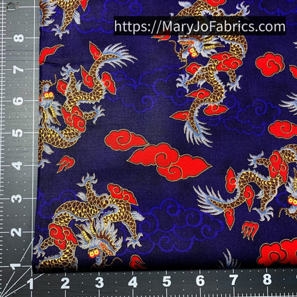 Chinese Dragons Fabric D915 China - Mary Jo Fabrics