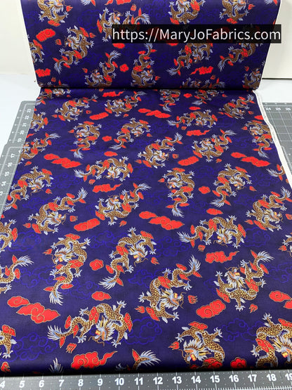 Chinese Dragons Fabric D915 China - Mary Jo Fabrics