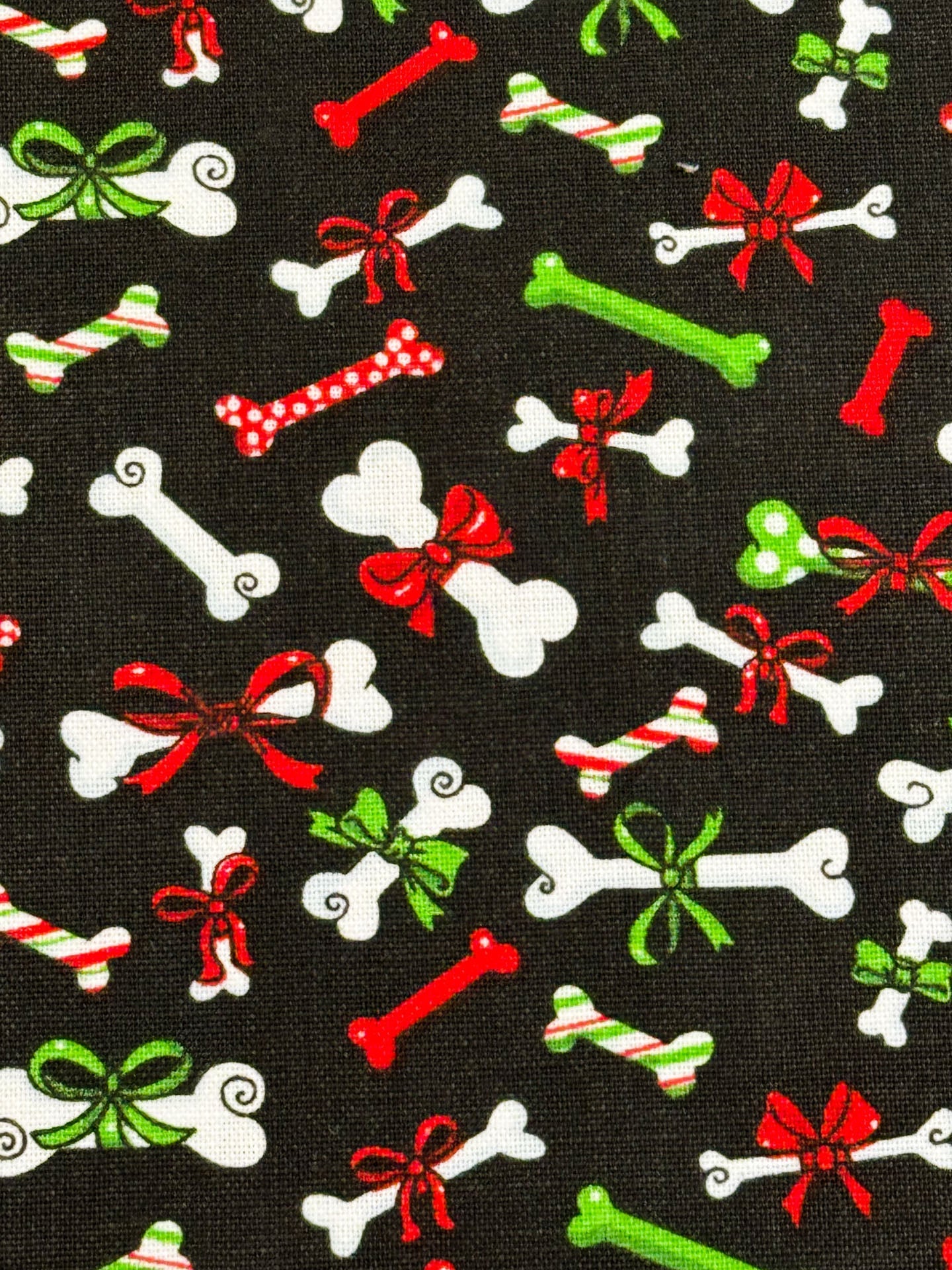 Christmas dog bone fabric dog bones cotton fabric - Mary Jo Fabrics