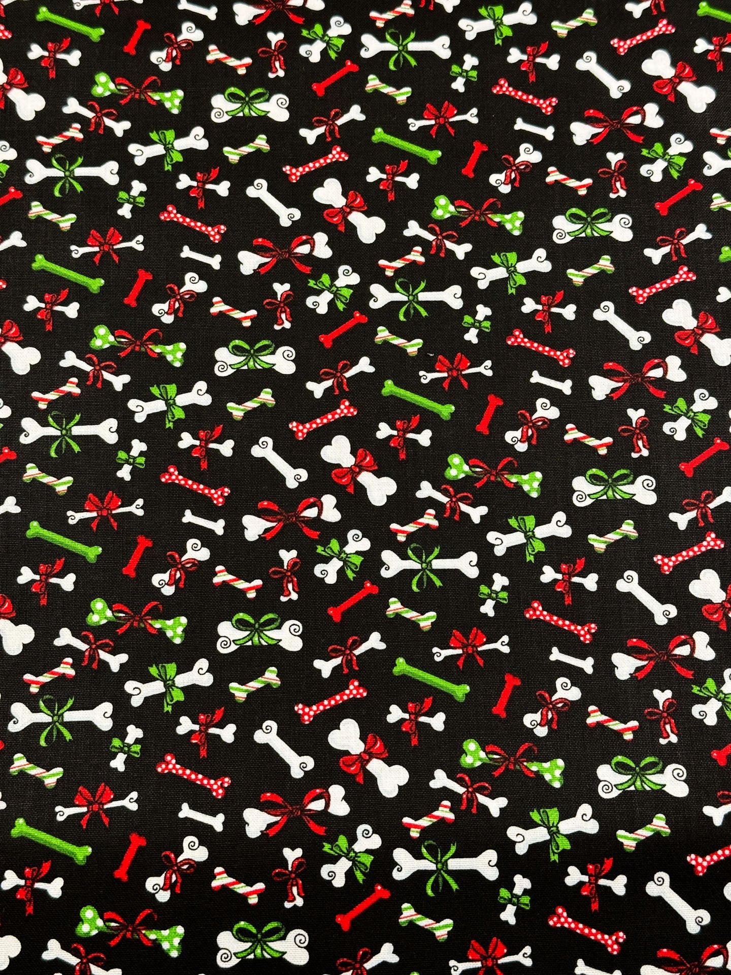 Christmas dog bone fabric dog bones cotton fabric - Mary Jo Fabrics