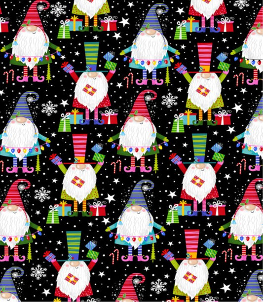 Christmas Party Gnomes fabric Christmas cotton fabric - Mary Jo Fabrics