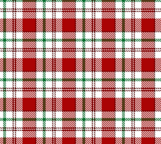 Christmas Plaid DX - 2373 - 0C - 1 White red Green Atwood plaid fabric - Mary Jo Fabrics