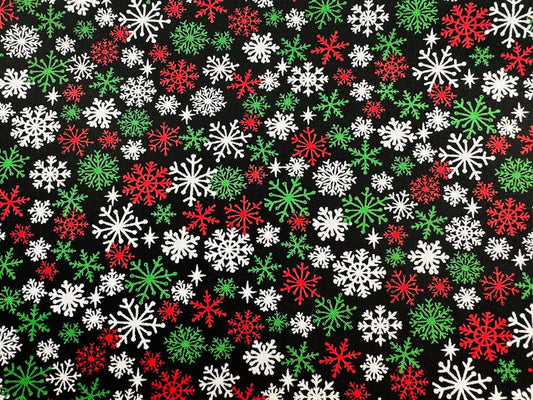 Christmas Snowflake fabric 1947 Christmas cotton fabric - Mary Jo Fabrics