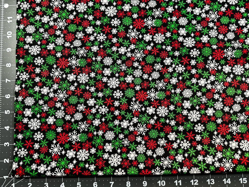 Christmas Snowflake fabric 1947 Christmas cotton fabric - Mary Jo Fabrics