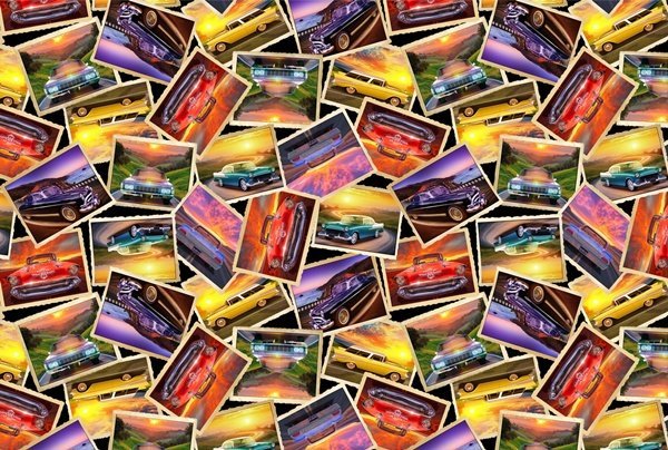 Classic Car Cotton Fabric CD4020 Cars at Sunset - Mary Jo Fabrics