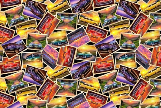 Classic Car Cotton Fabric CD4020 Cars at Sunset - Mary Jo Fabrics