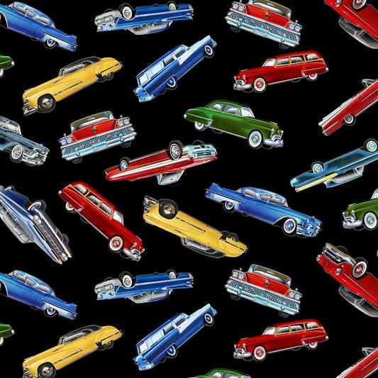 Classic car fabric 7983 cars cotton fabric - Mary Jo Fabrics