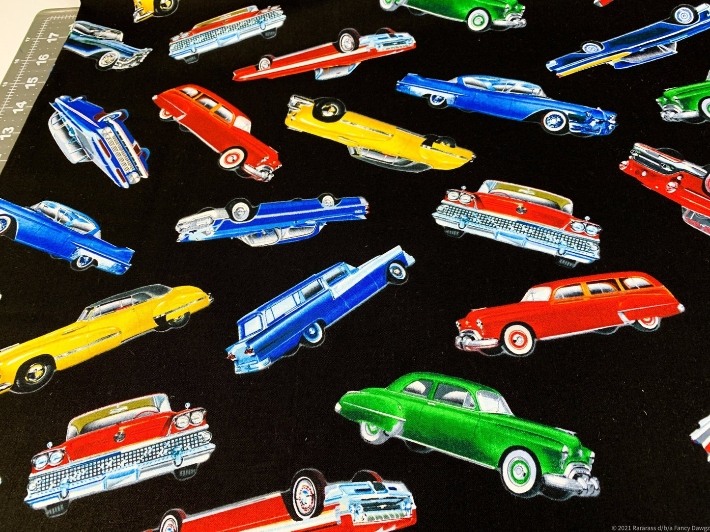 Classic car fabric 7983 cars cotton fabric - Mary Jo Fabrics