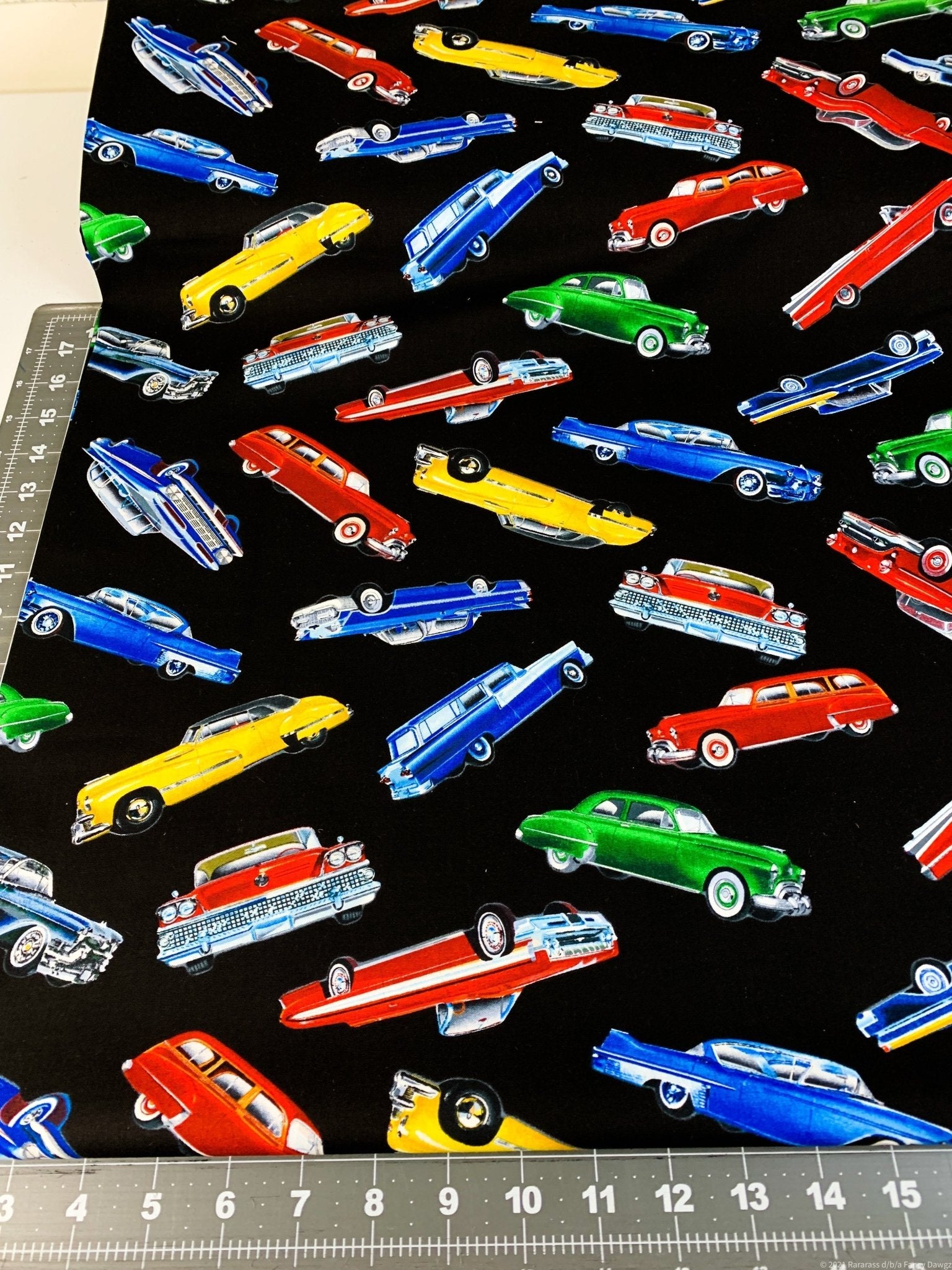 Classic car fabric 7983 cars cotton fabric - Mary Jo Fabrics