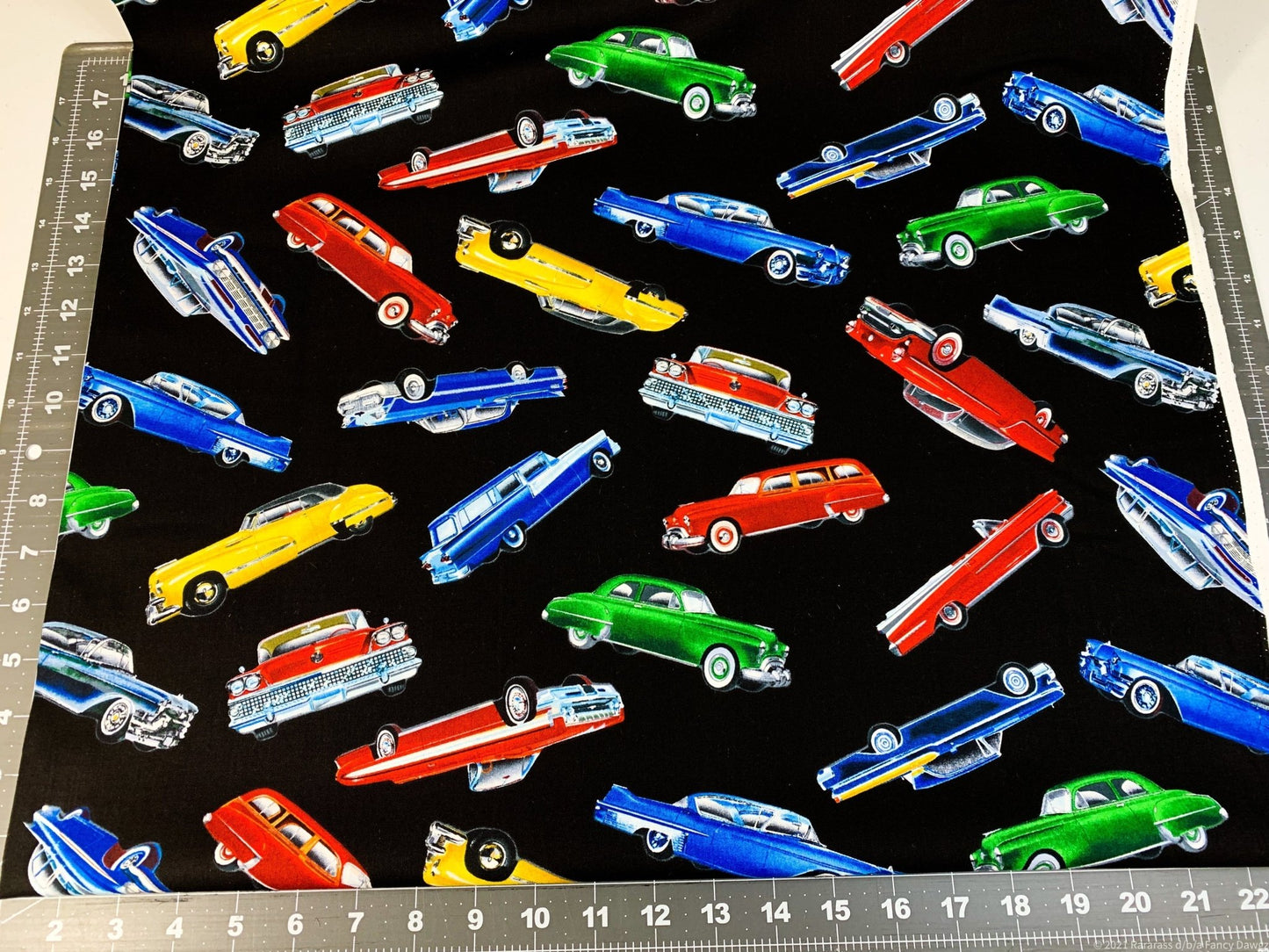 Classic car fabric 7983 cars cotton fabric - Mary Jo Fabrics