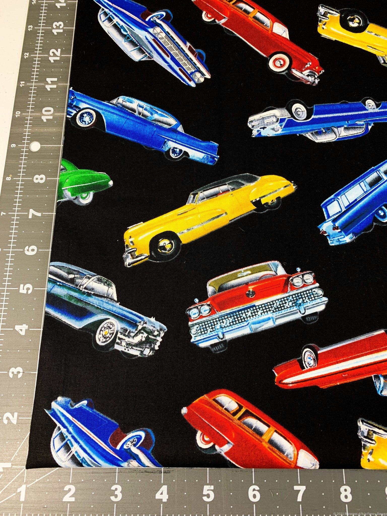 Classic car fabric 7983 cars cotton fabric - Mary Jo Fabrics