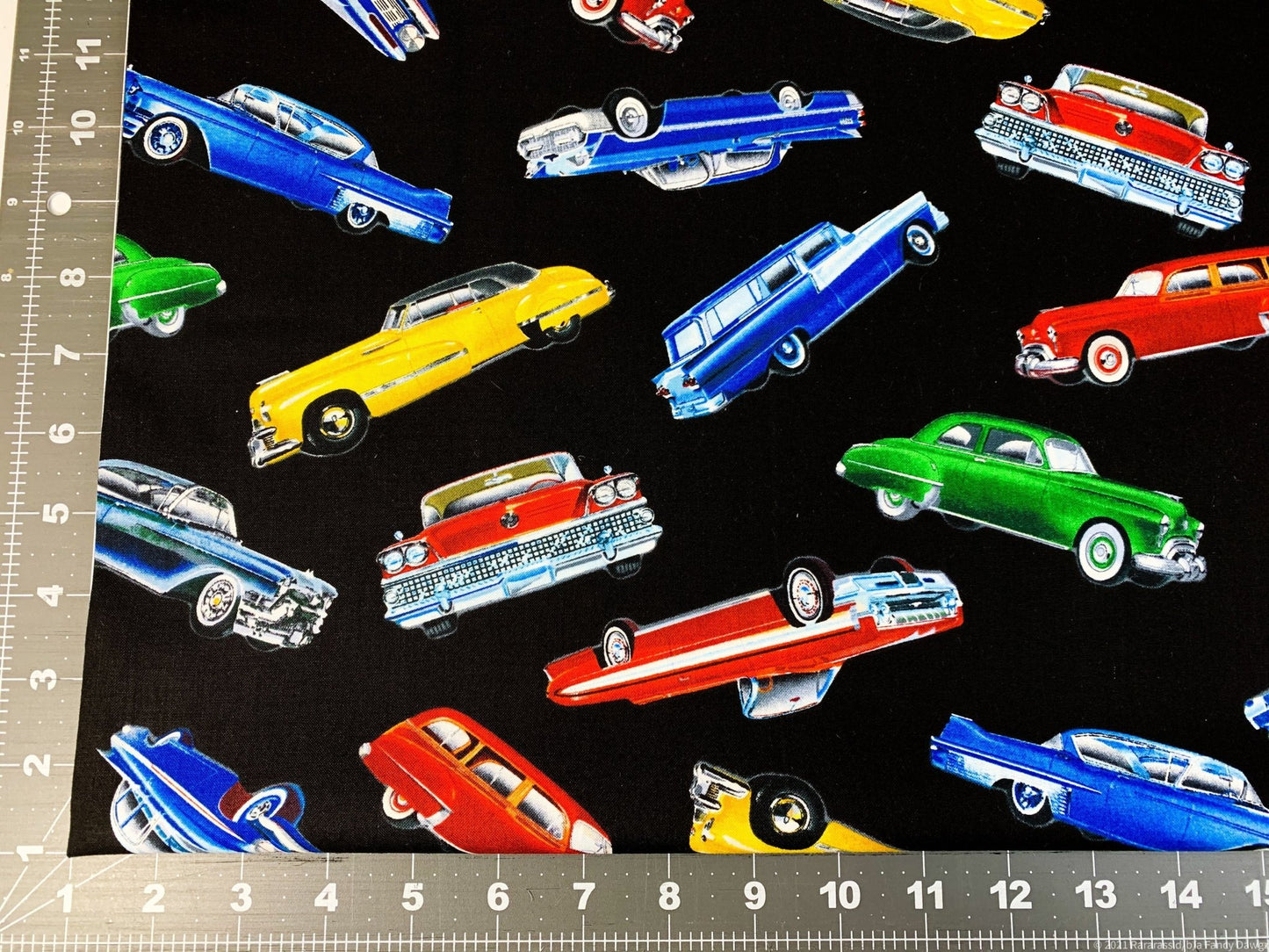 Classic car fabric 7983 cars cotton fabric - Mary Jo Fabrics