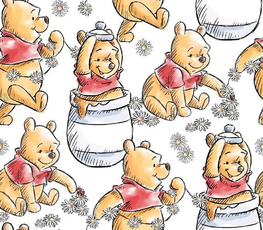 Classic Winnie the Pooh fabric Classic Pooh honeypot - Mary Jo Fabrics