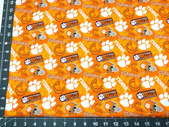 Clemson fabric Clem1178 Clemson Tigers cotton fabric - Mary Jo Fabrics