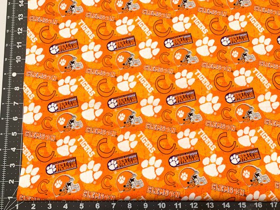 Clemson fabric Clem1178 Clemson Tigers cotton fabric - Mary Jo Fabrics