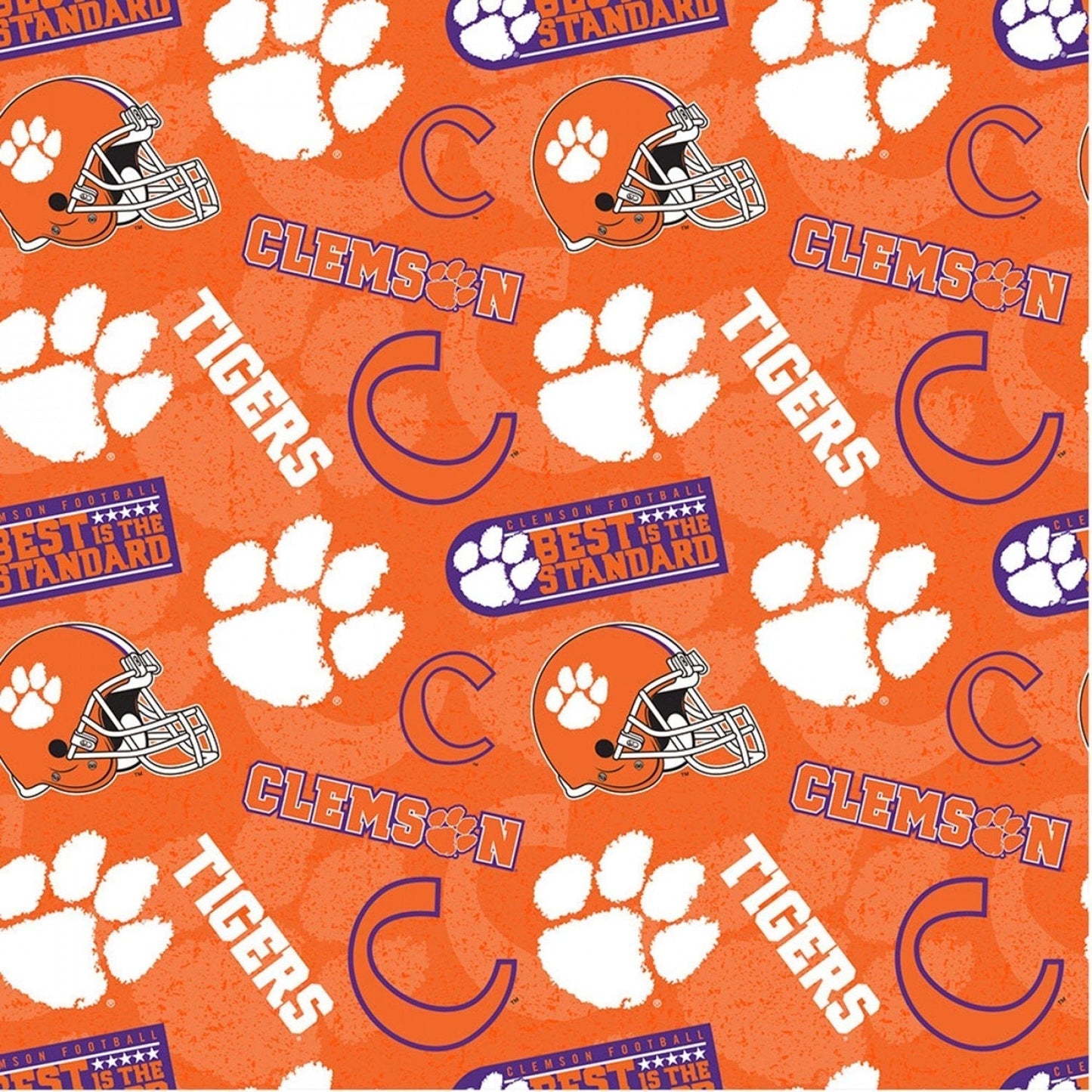 Clemson fabric Clem1178 Clemson Tigers cotton fabric - Mary Jo Fabrics