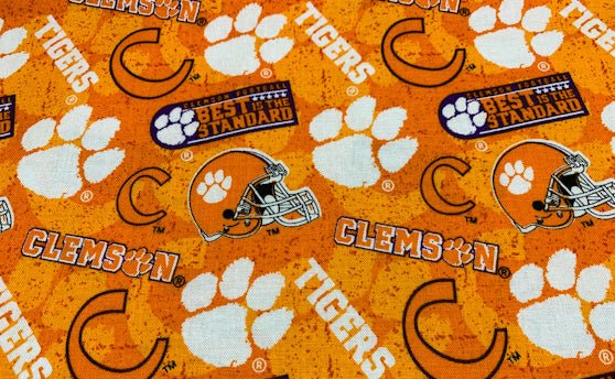 Clemson fabric Clem1178 Clemson Tigers cotton fabric - Mary Jo Fabrics