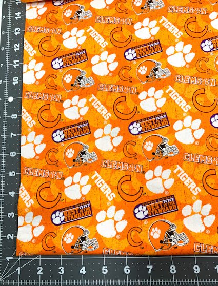 Clemson fabric Clem1178 Clemson Tigers cotton fabric - Mary Jo Fabrics