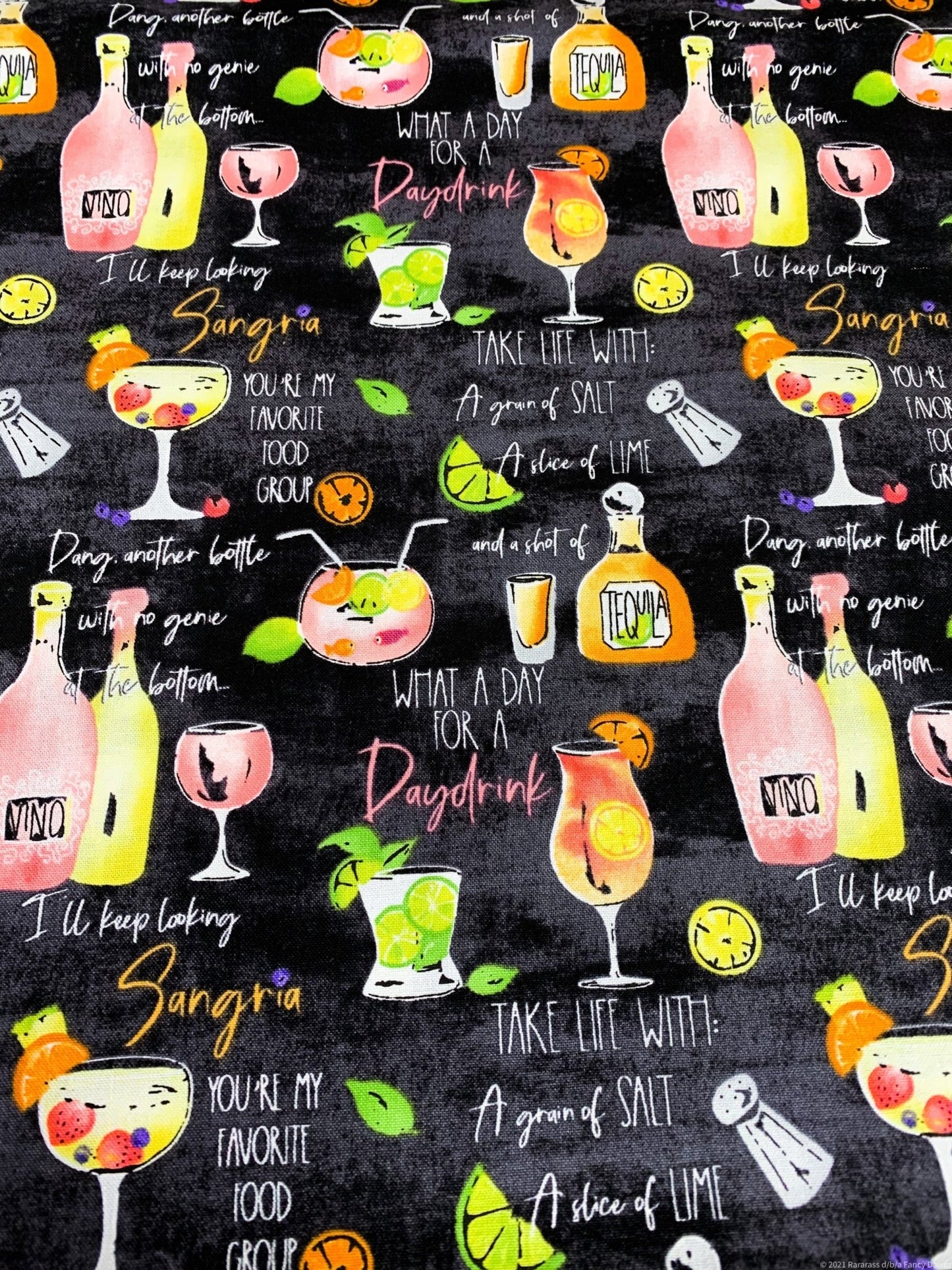 Cocktail fabric Sangria Tequila Drink fabric Margarita fabric - Mary Jo Fabrics