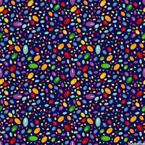 Colorful Dino Egg Fabric 112 - 31631 Navy Blue Lost World - Mary Jo Fabrics